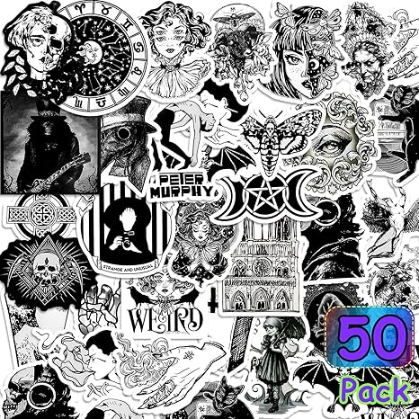 Outus 50 Stucke Gotisch Aufkleber Schwarz Und Weiss Aufkleber Gotisch Wasserdichte Vinyl Aufkleber Schadel Gotisch Coole Graffiti Aufkleber Fur Laptop Gepack Notizbuch Skateboard 50 Stucke Amazon De Kuche Haushalt