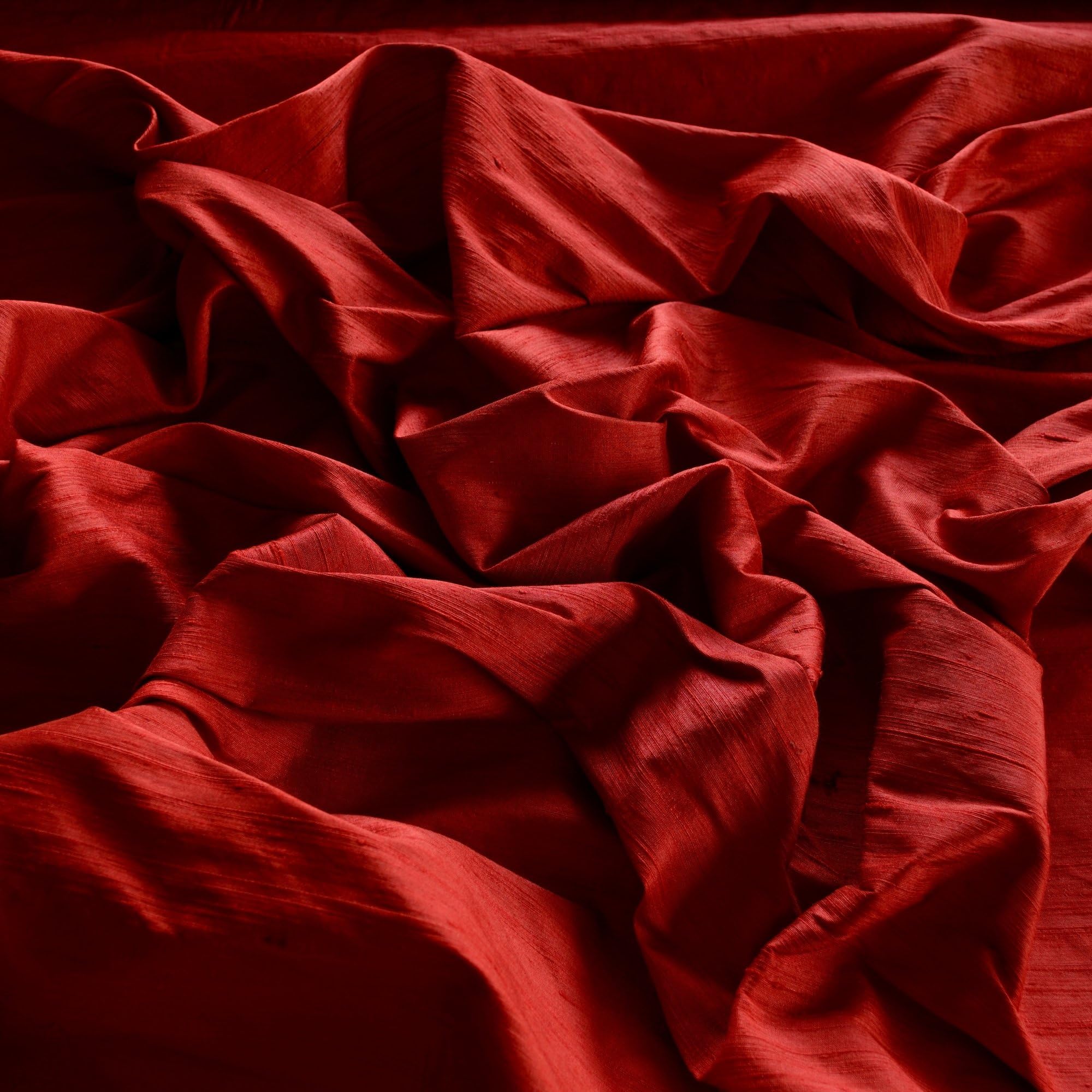 54" Wide - Carmine Red/Deep Red Dupioni Silk, 100% Silk Fabric, by The Yard