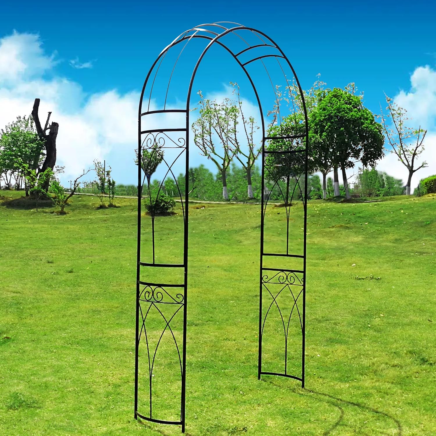 OUTOUR® Stereoscopic Metal Garden Arch Arbor Arbour Archway with ...