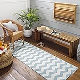 Livabliss Long Beach Outdoor Area Rug, 2'7" x 7'3", Blue/Gray