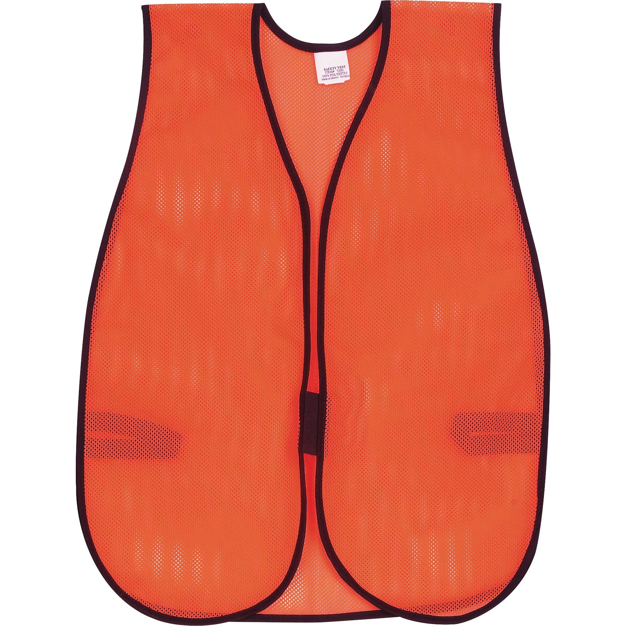 Orange Safety Vest, Polyester Mesh, Hook Closure, 18" x 47", One Size