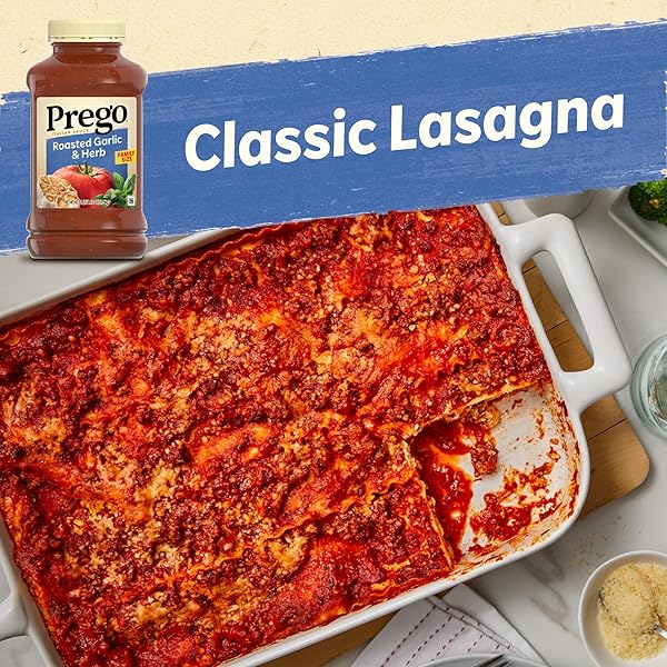 PREGO ROASTED GARLIC AND HERB PASTA SAUCE, 45 OZ JAR
