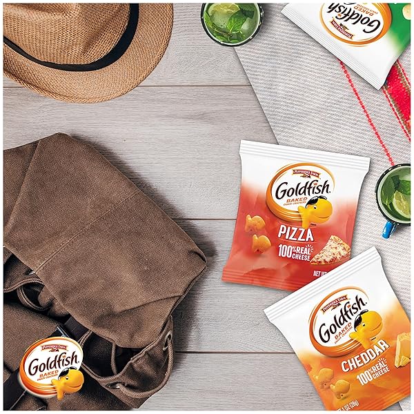 GOLDFISH CRACKERS SAY CHEEEESE VARIETY PACK WITH CHEDDAR, PIZZA AND PARMESAN, SNACK PACKS, 20 CT (18.8 OUNCES)