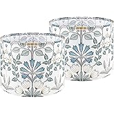 GOSO 2pcs Medium Lampshade Polyester Fiber Printing Plants Drum Lamp Shade For TableLamp,Floor Lamps,Diy Pendant Light,Wall Hanging,Spider Fitter 13