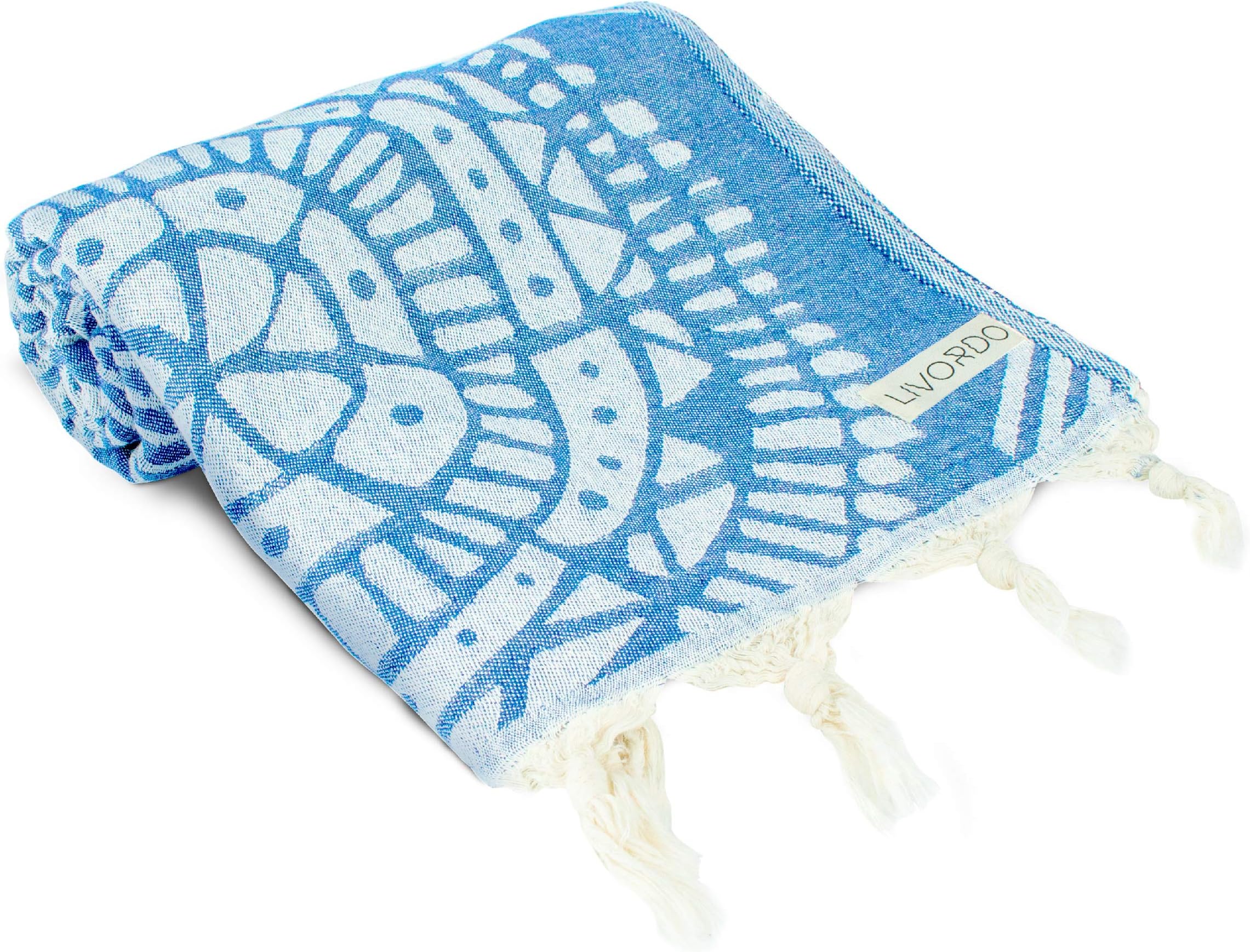 Livordo Turkish Beach Towel Soft, Absorbent 100% Cotton Made in Turkey Quick Dry Lightweight Bath Sheet, Sarong, Pareo, Wrap, Pestemal, Scarf, Spa, Yoga, Gym, Hiking, Camping(Turquoise)