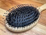 RustiK Boar Bristle Hair Brush Bamboo Oval Detangling Scalp Massage Anti Static view 2