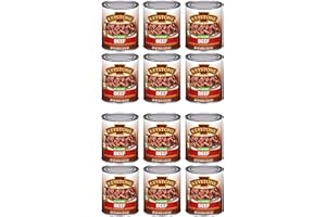 Keystone Meats All Natural Heat and Serve Canned Beef 28 oz – Fully Cooked Canned Meat – Ready to Eat – 5-Year Shelf Life – Pantry Staple for Everyday Meals, Emergency Survival Food – Made in USA – Pack of 12