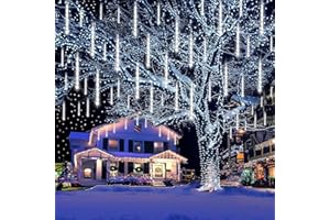 Kwaiffeo Outdoor Christmas Decorations, Waterproof 16-Tube Meteor Shower Lights for Xmas Wedding Party Decor, Wedding Decorat