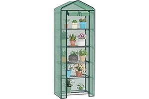 TianC beauty Greenhouse for Indoor Outdoor, Small Plastic Plant Green House 5-Tier Rack Stand Portable Greenhouses with Durable PE Cover for Seedling