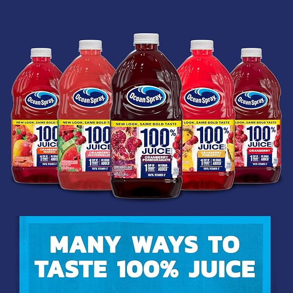 OCEAN SPRAY 100% JUICE, CRANBERRY JUICE, 10 OUNCE BOTTLE (PACK OF 6)