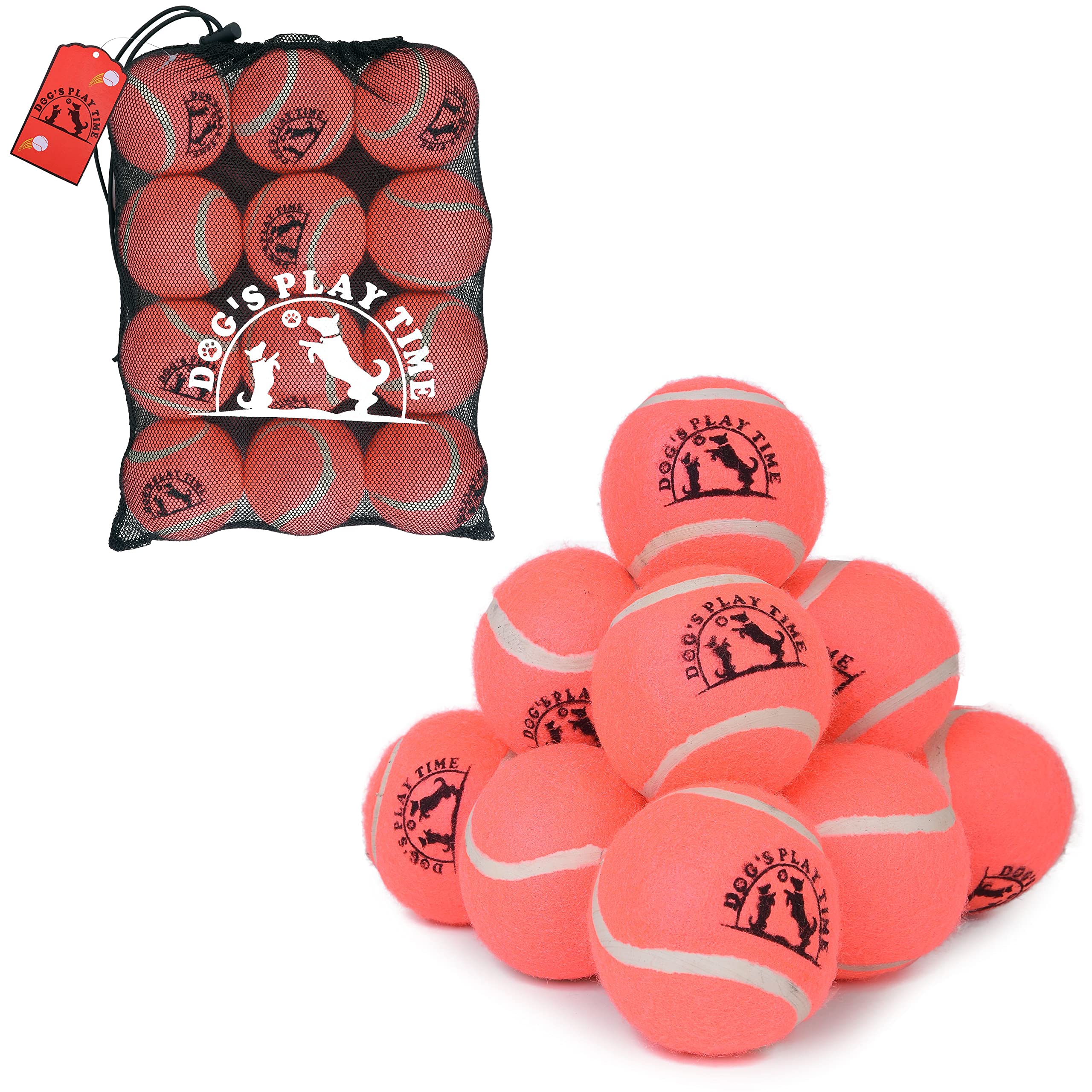 SPIN FIRST Durable Dog Tennis Balls – Tough Non-Toxic Fetch Balls for Dogs, Soft on Teeth, High Visibility Bouncy Pet Toy for Training & Outdoor Play