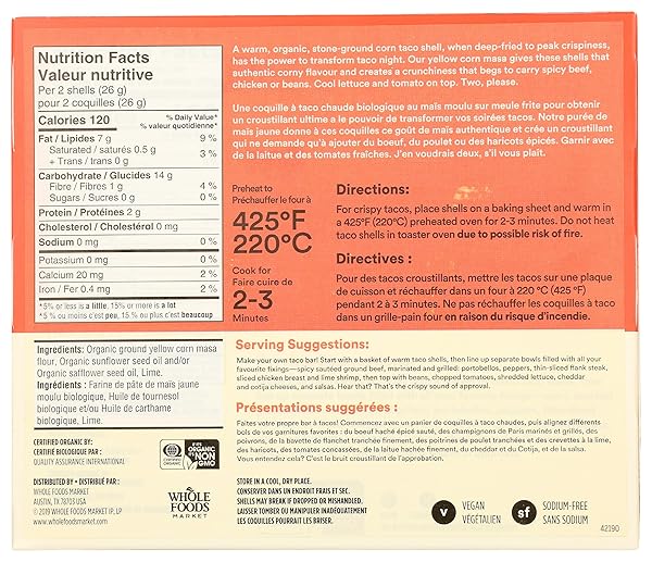 365 BY WHOLE FOODS MARKET, ORGANIC YELLOW TACO SHELLS, 5.5 OUNCE