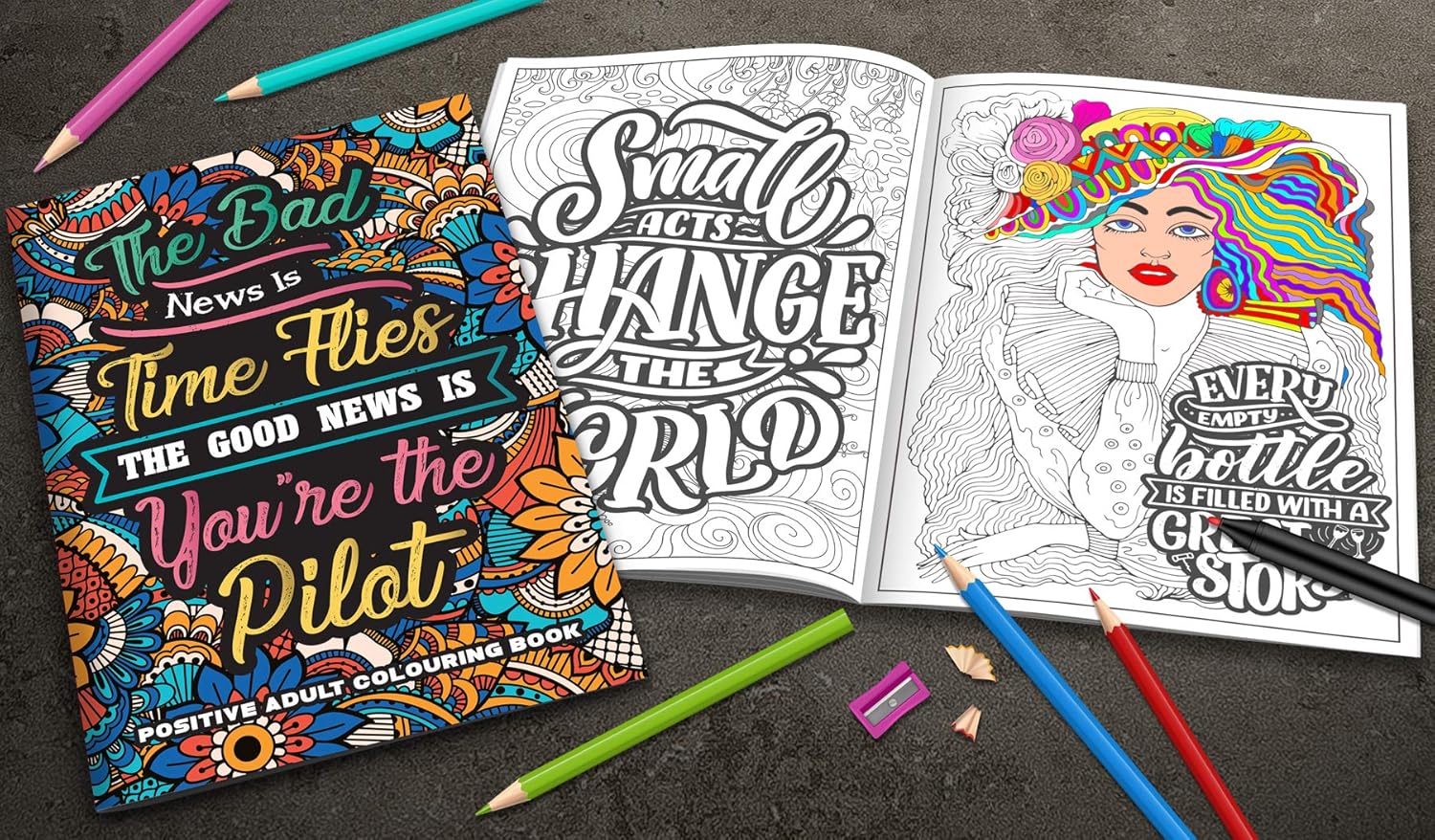 Positive Adult Colouring Book Premium Paper - 150gsm Paper Made in UK - 24 Pages - Eco Friendly, White - Image 3