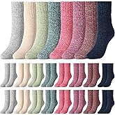 JaGely 24 Pairs Thermal Winter Socks for Women Wool Socks Bulk Fuzzy Warm Thermal Thick Sock Boot Crew for Cold Weather