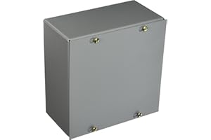 Wiegmann SC080804NK SC-Series NEMA 1 Screw Cover Wallmount Pull Box, No Knockouts, Painted Steel, 8" x 8" x 4", Gray