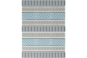 BalajeesUSA Outdoor Plastic Patio Rugs – 9x12, Grey, Teal Durable and Affordable Multipurpose Woven Plastic Straw All-Weather and Waterproof Rug Reversible Camper Rug Large rv mats Outdoor