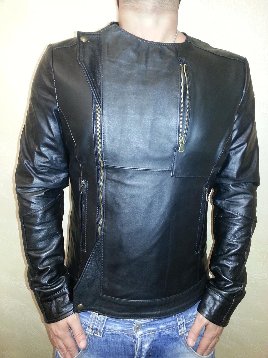 creazioniinpelle giubbotto vera pelle uomo xs sml xl xxl 3xl 4xl made in italy moto biker giacca