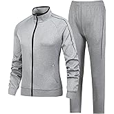 EXSDOWEE Women's 2 Pieces Athletic Tracksuit Full-Zip Workout Sweatsuit with Active Jackets and Pants