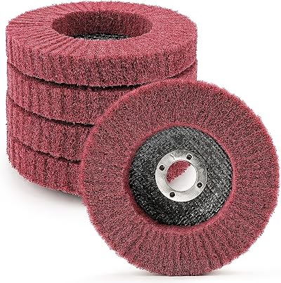 SI FANG 100mm Nylon Fiber Flap Disc 4 inch 320 Grit 5Pcs Polishing Wheel