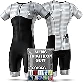SLS3 Triathlon Suits Mens - Aerodynamic Sleeved Mens Tri Suit – Lightweight Trisuit with Premium FX Fabrics - 2 Pockets