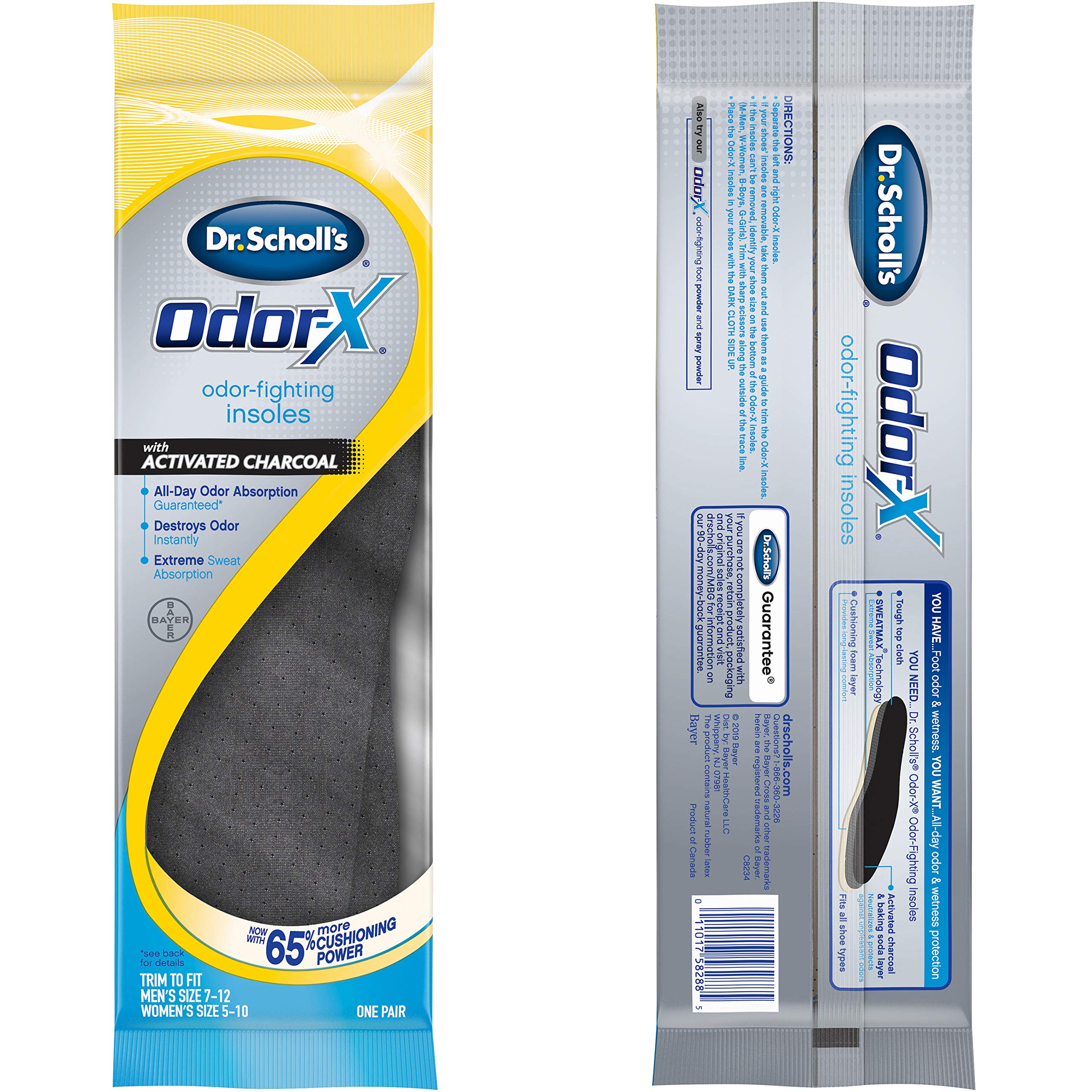 Dr. Scholls Scholl's Odor X Odor Fighting Insoles With Activated