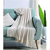 VCNY Home - Throw, Soft & Cozy Cotton Blanket, Cable Knit Home Decor (Dublin Ivory, 50" x 70")