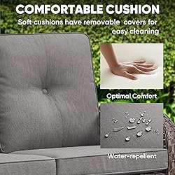HUMMUH 4-Piece Patio Furniture Wicker Outdoor