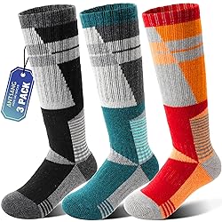 ANTSANG Kids Merino Wool Ski Socks for Girls Boys