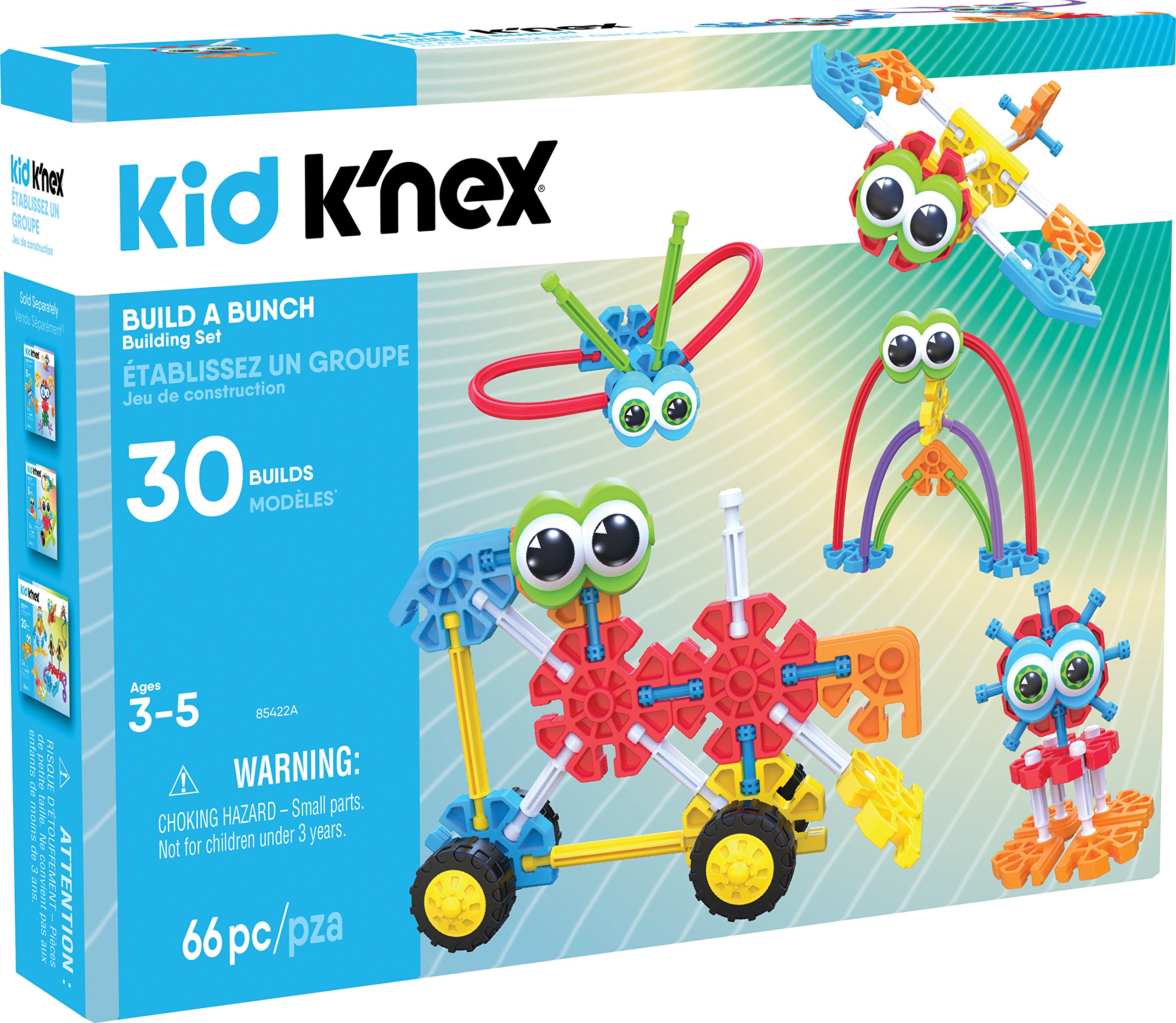 KID Kâ NEX â Build A Bunch Set â 66 Pieces â For Ages 3+ Construction