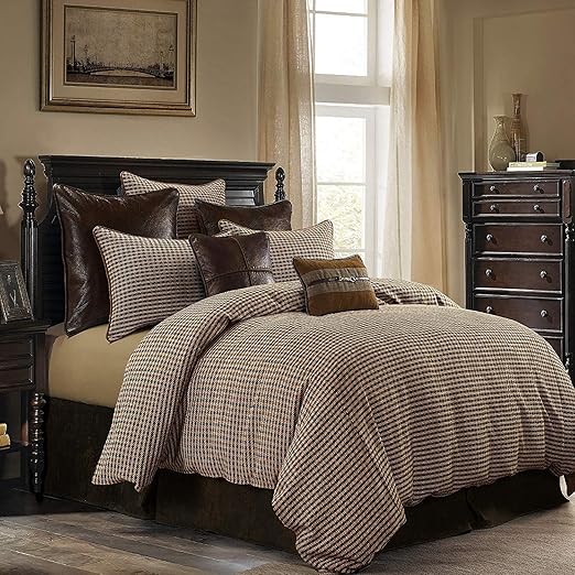 Amazon Com Hiend Accents Clifton Rustic Tweed Houndstooth Bedding