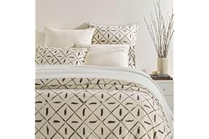 Pine Cone Hill Tatum Ivory Duvet Cover, Full/Queen Size, Ivory Graphic Pattern