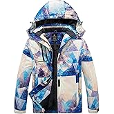 wantdo Women's Mountain Waterproof Ski Jacket Windproof Rain Jacket Winter Warm Hooded Coat