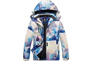 wantdo Women's Mountain Waterproof Ski Jacket Windproof Rain Jacket Winter Warm Hooded Coat