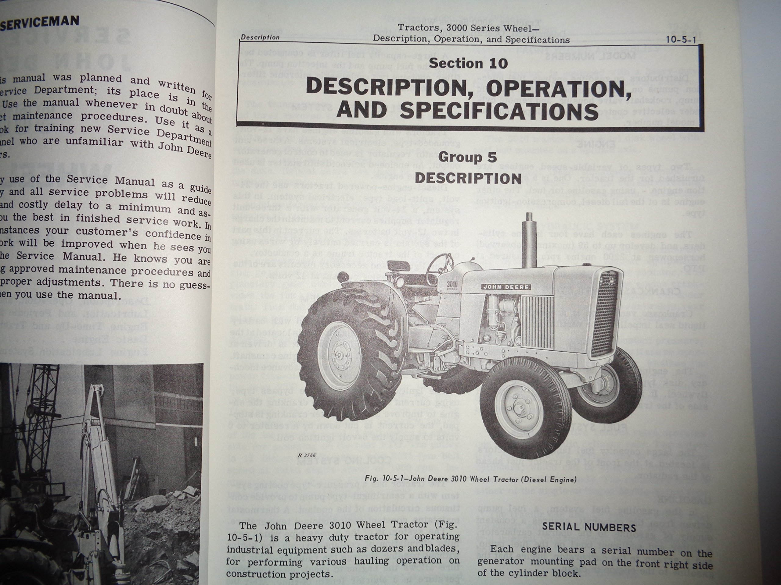 John Deere 3000 Series, 3010 Industrial Wheel Tractor Service Repair Manual  6/61 original: Deere, John Deere: Amazon.com: Books