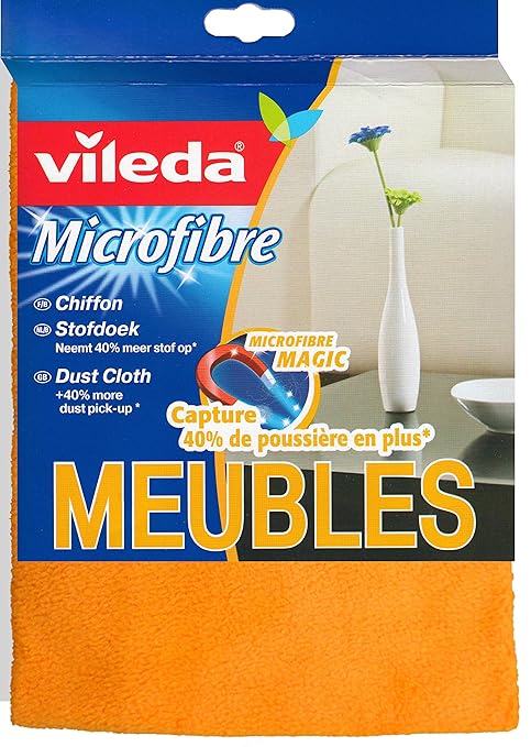 Vileda 126588 Microfaser Staubtuch - entfernt Staub ohne Aufwirbeln - 3er Pack