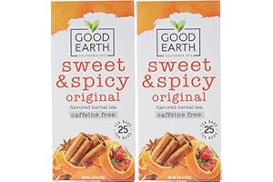Good Earth Sweet & Spicy Caffeine Free Herbal Tea - 2 Pack w/ 25 Tea Bags per Box