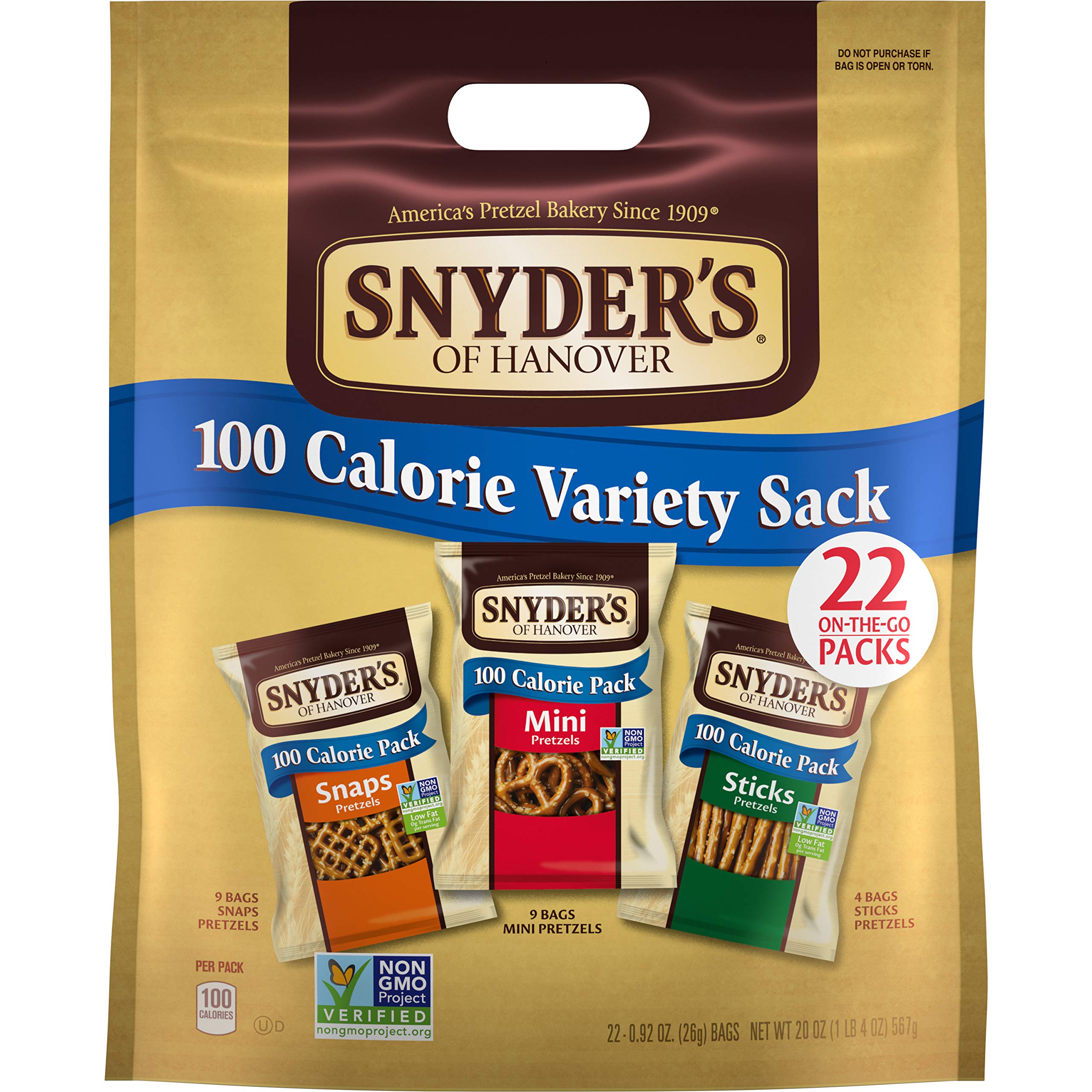 Snyder's of Hanover Pretzels, Variety Pack of 100 Calorie Individual