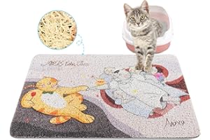 PAKEWAY Cat Litter Trapping Mat 16" x 24" Pet Food Feeding Mat, Easy to Clean Cat Mat Non Slip, Original Design Artist Cat Litter Mat Inspired by Famous Paintings