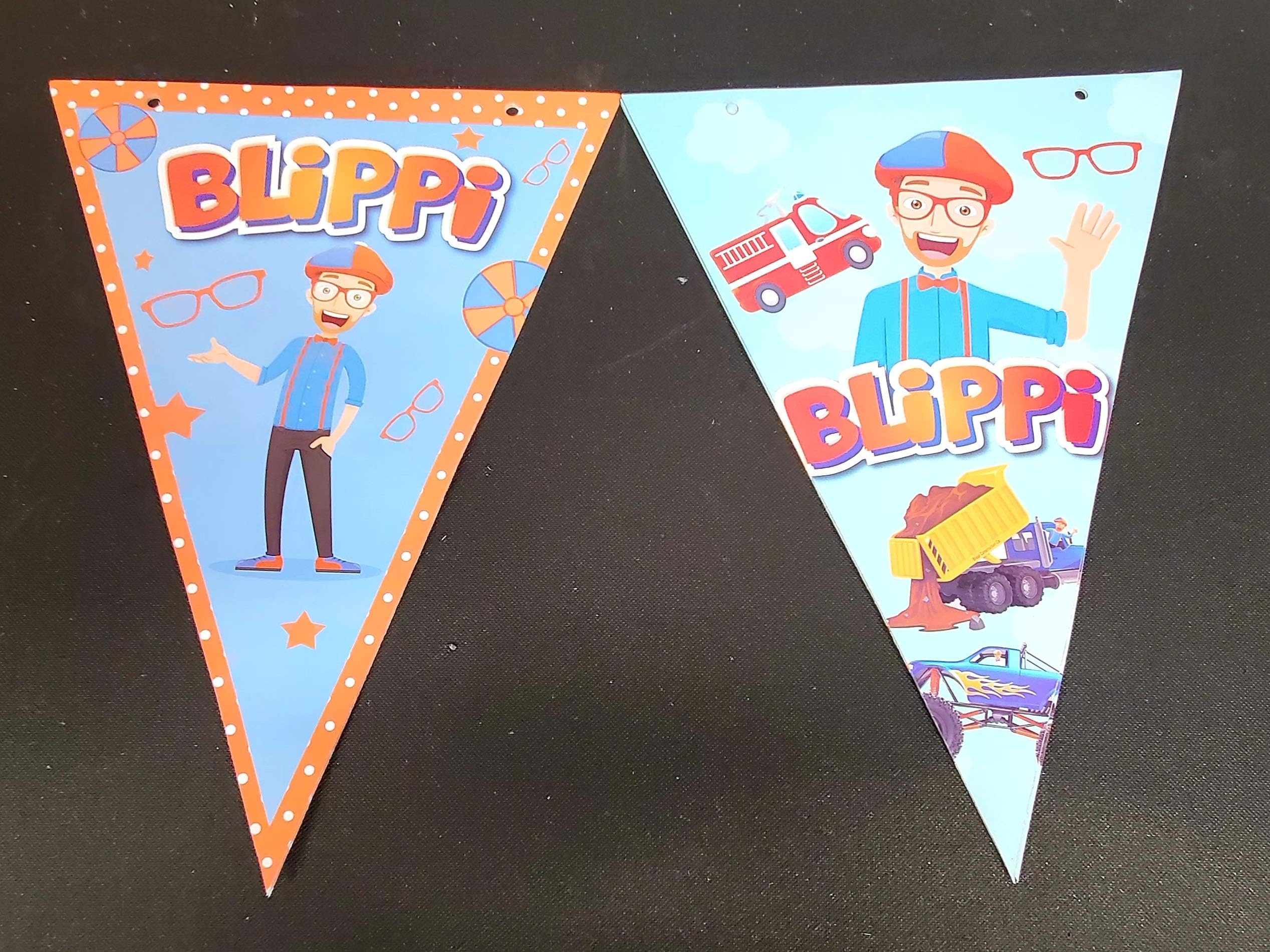 8FT BLIPPI BANNER 10 FLAGS FOR BIRTHDAY PARTY THEME DECORATION SUPPLIES