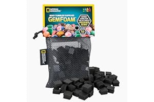 NATIONAL GEOGRAPHIC Rock Tumbling Media – GemFoam Reusable Rock Polisher Foam, Use After Rock Tumbling Grit Cycles, Adds Shin