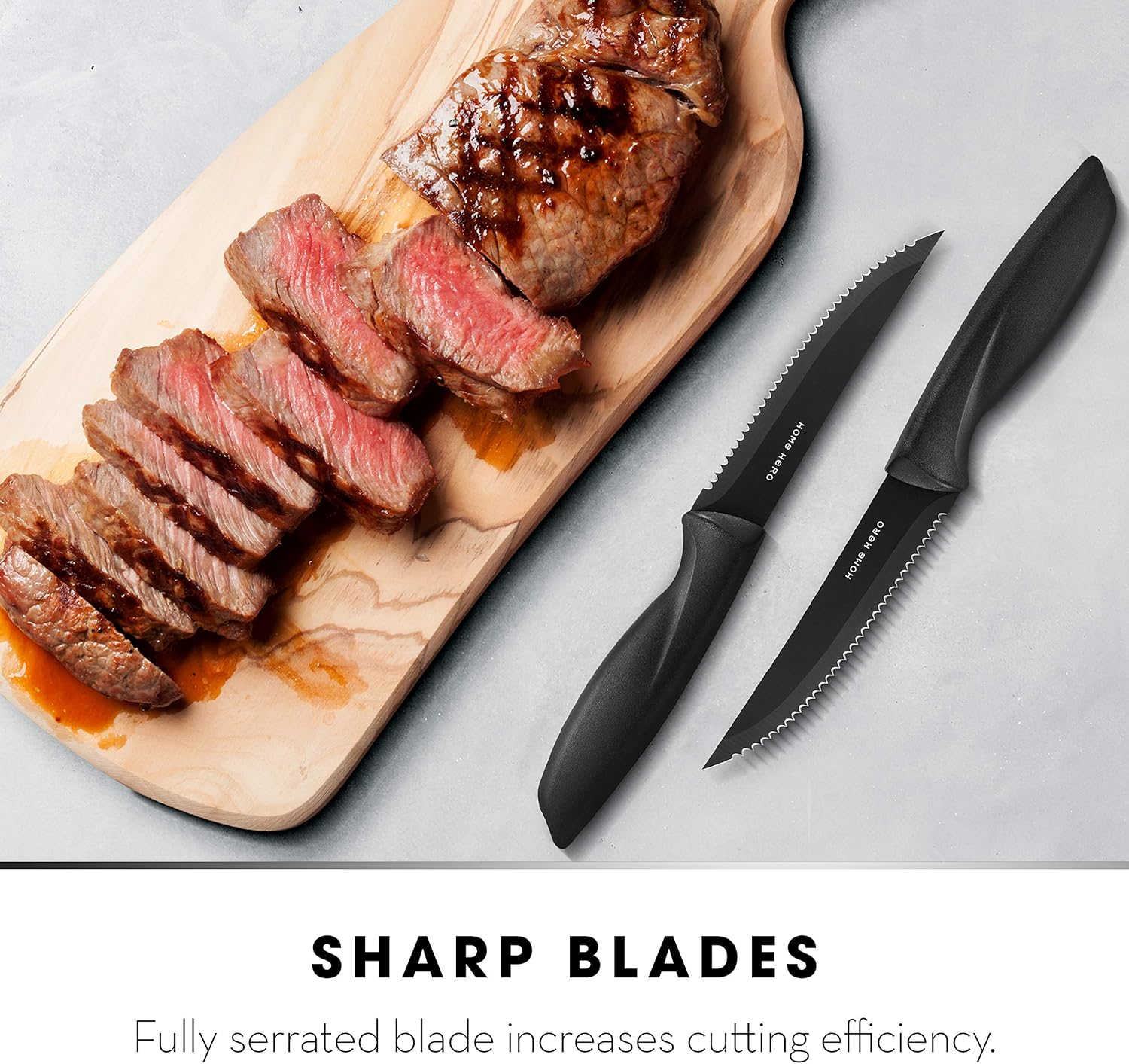Home Hero Steak Knives Set of 8 - Steak Knife Set - Serrated Steak Knives Dishwasher Safe Steak Knives - Steak Knifes Set of 8 - Stainless Steak Knives Serrated - Dinner Knives: Kitchen & Dining