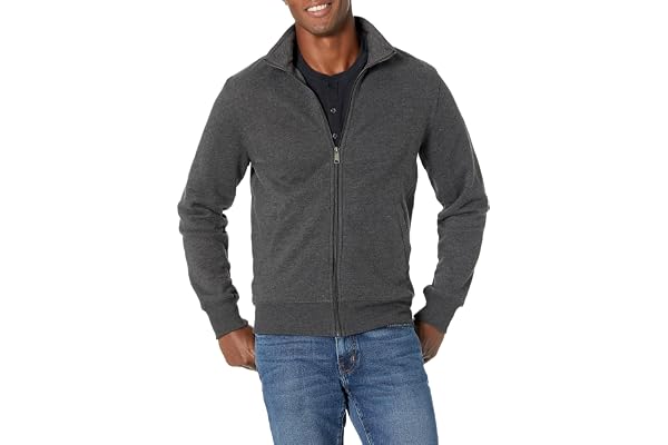 Amazon Essentials Men's Fleece Zip Up Mock Neck Sweatshirt, Midweight, Regular Fit