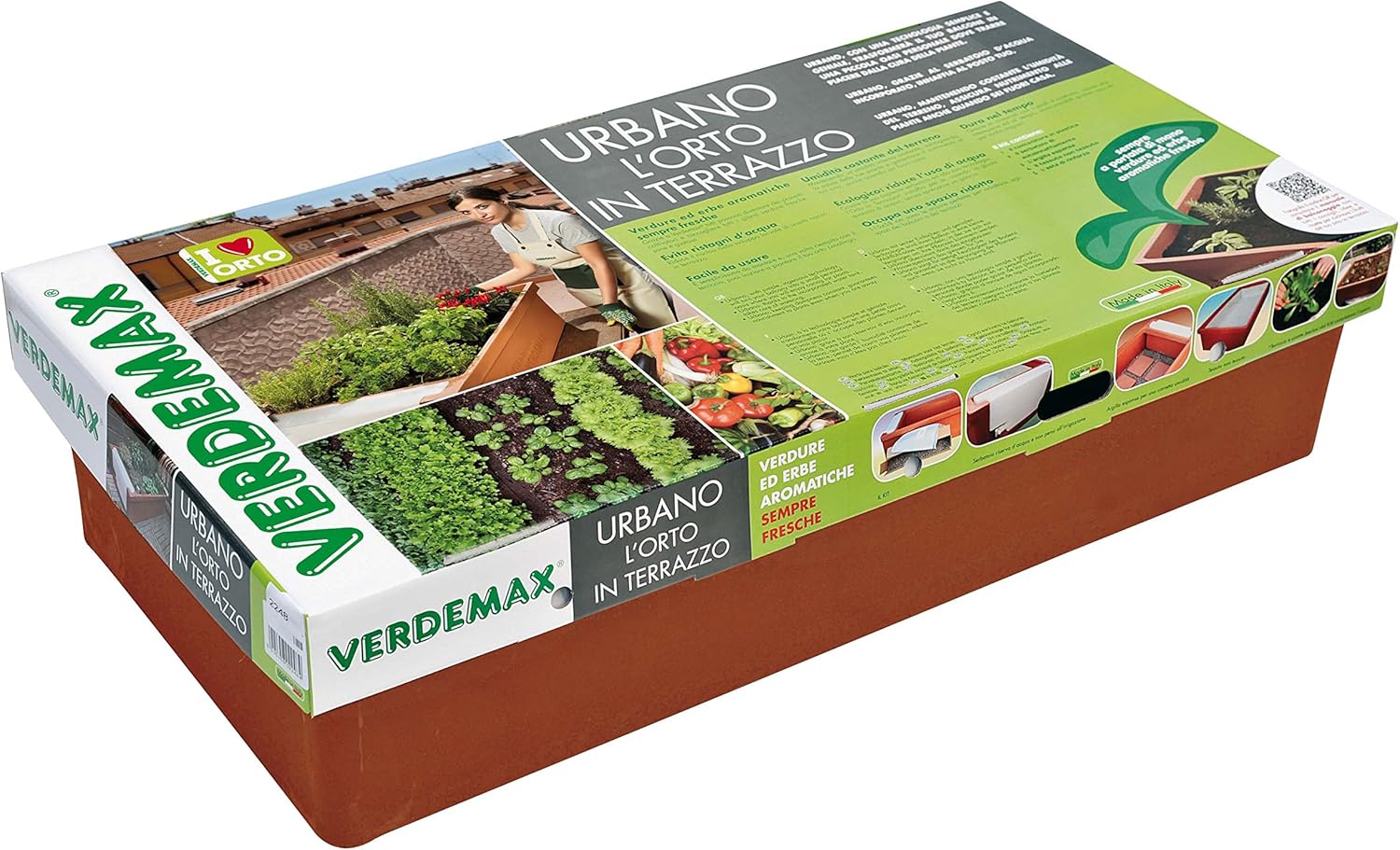 Verdemax 2250 115 x 58 x 28 cm Urban Garden Planter - Terracotta/Brown