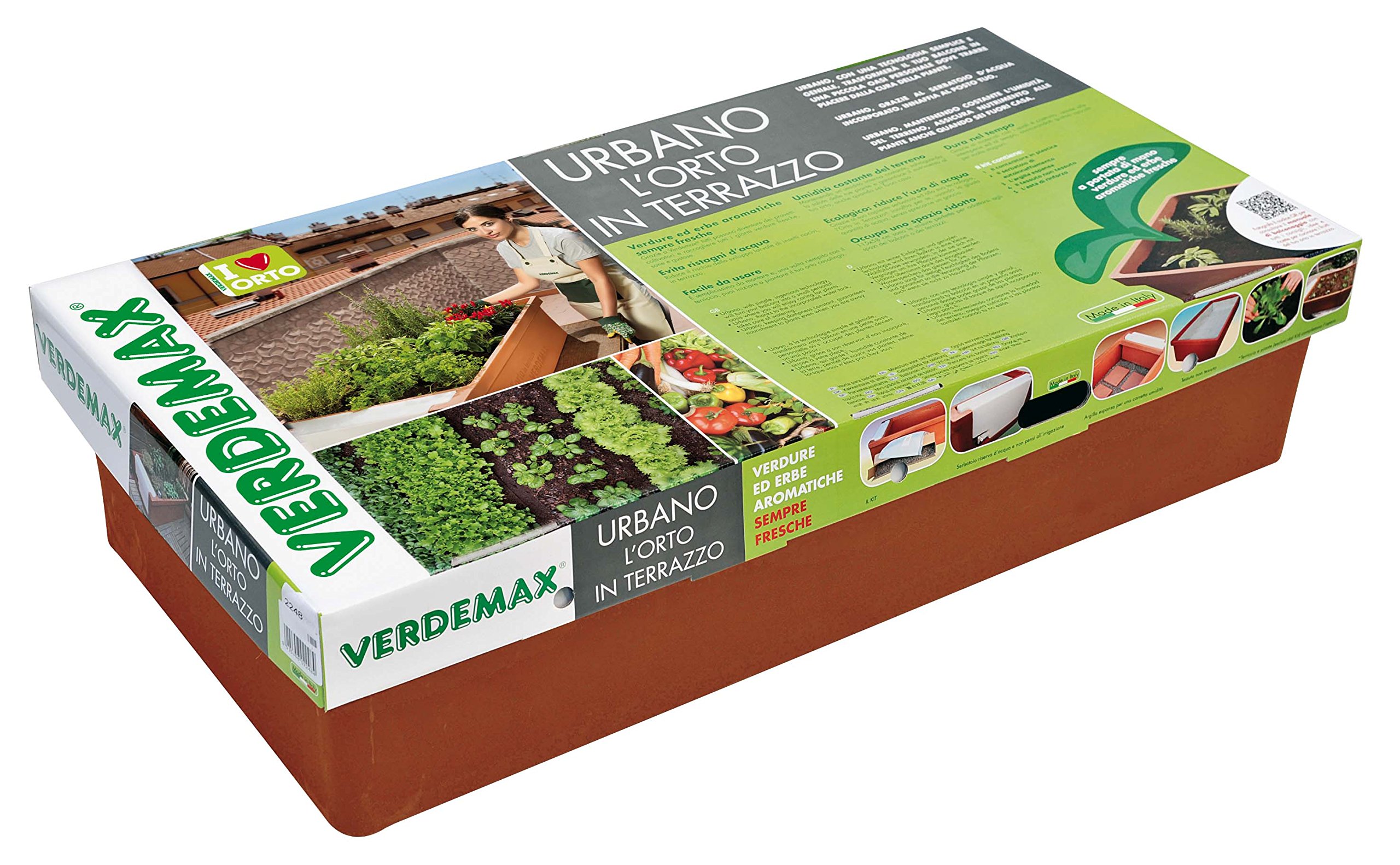 Verdemax 2250 115 x 58 x 28 cm Urban Garden Planter - Terracotta/Brown