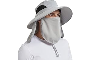 EINSKEY Fishing Hat with Neck Flap, UV Protection Wide Brim Sun Hat for Men Women- Waterproof Adjustable Breathable Foldable