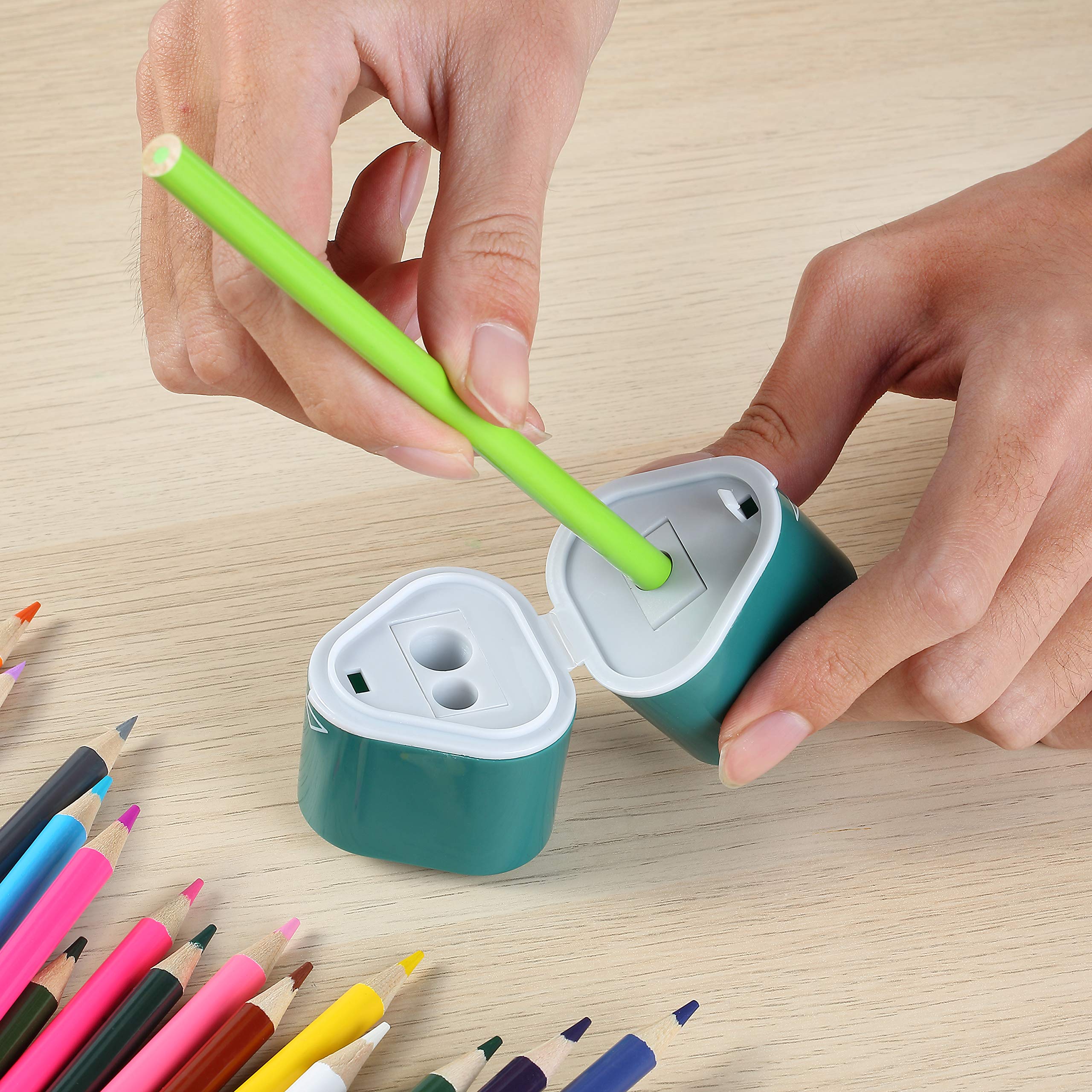 Mr. Pen- Pencil Sharpener for Colored Pencils, 3 Pack, 3 Hole, Pencil Sharpener Manual, Art, Jumbo, Artist, Back to School Supplies