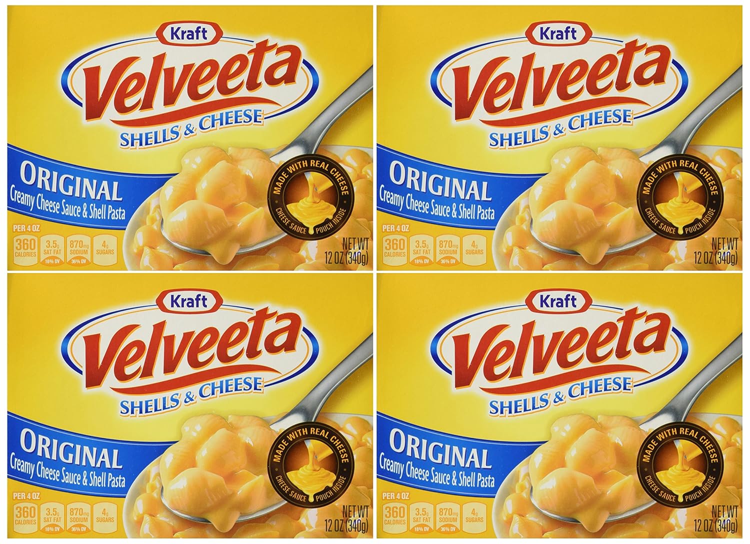 Velveeta Shells & Cheese The Original 12oz 4 Boxes