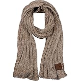 C.C Women's Ultra Soft Chenille Ribbed Thick Warm Knit Shawl Wrap Scarf
