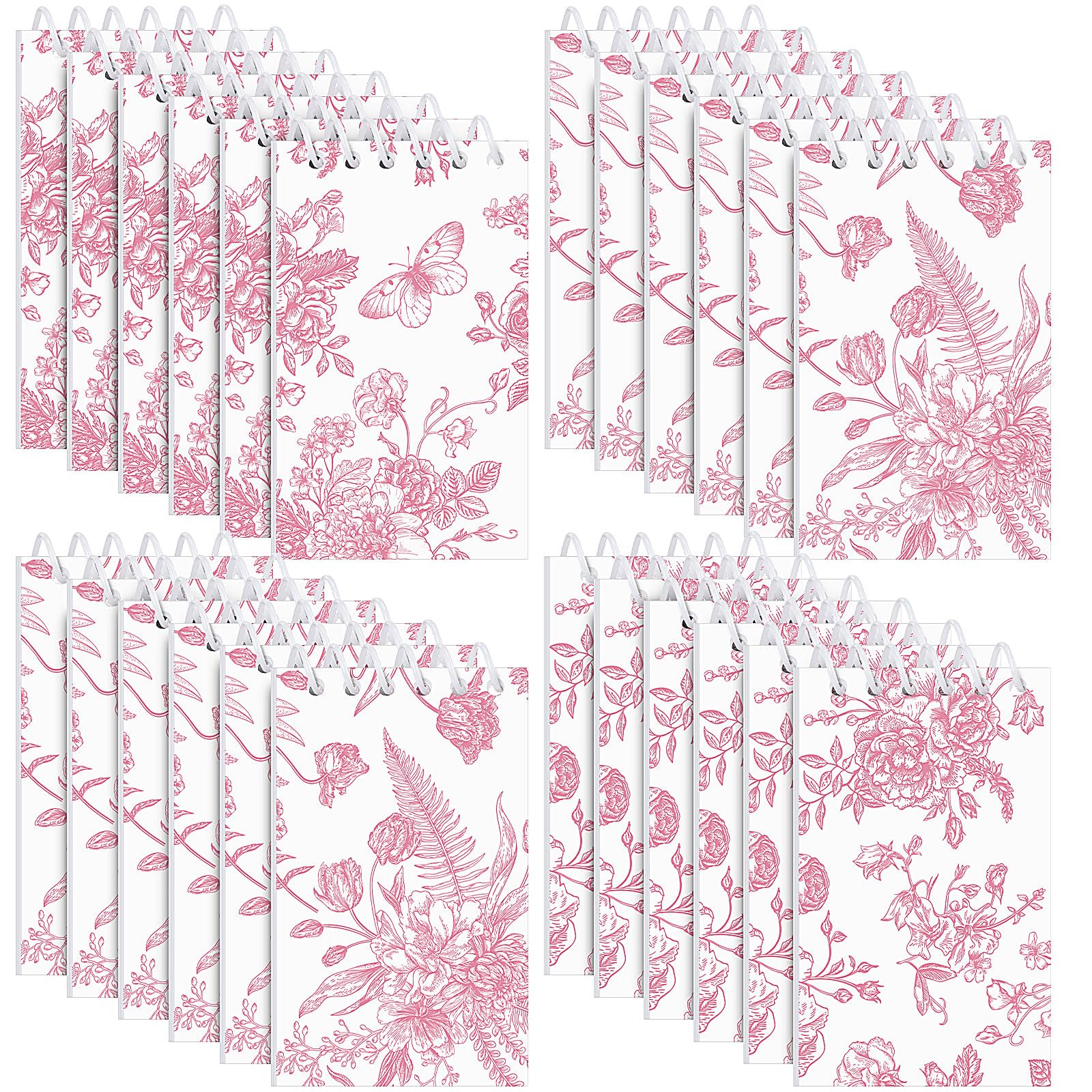 Photo 1 of Engrowtic 24 Pcs Mini Floral Notepads Small Wildflower Flower Spiral Pocket Notebooks Bulk for Back to School Gift for Student Bridal Wedding Party Favor Gifts Classroom Office Supplies