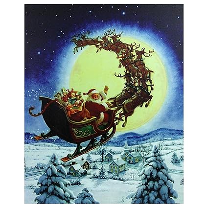 Amazoncom Northlight Led Back Lit Flying Santa Claus And